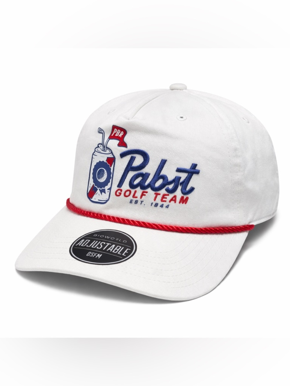 NWT Pabst Blue Ribbon PBR Golf Team White Rope Cap SnapBack